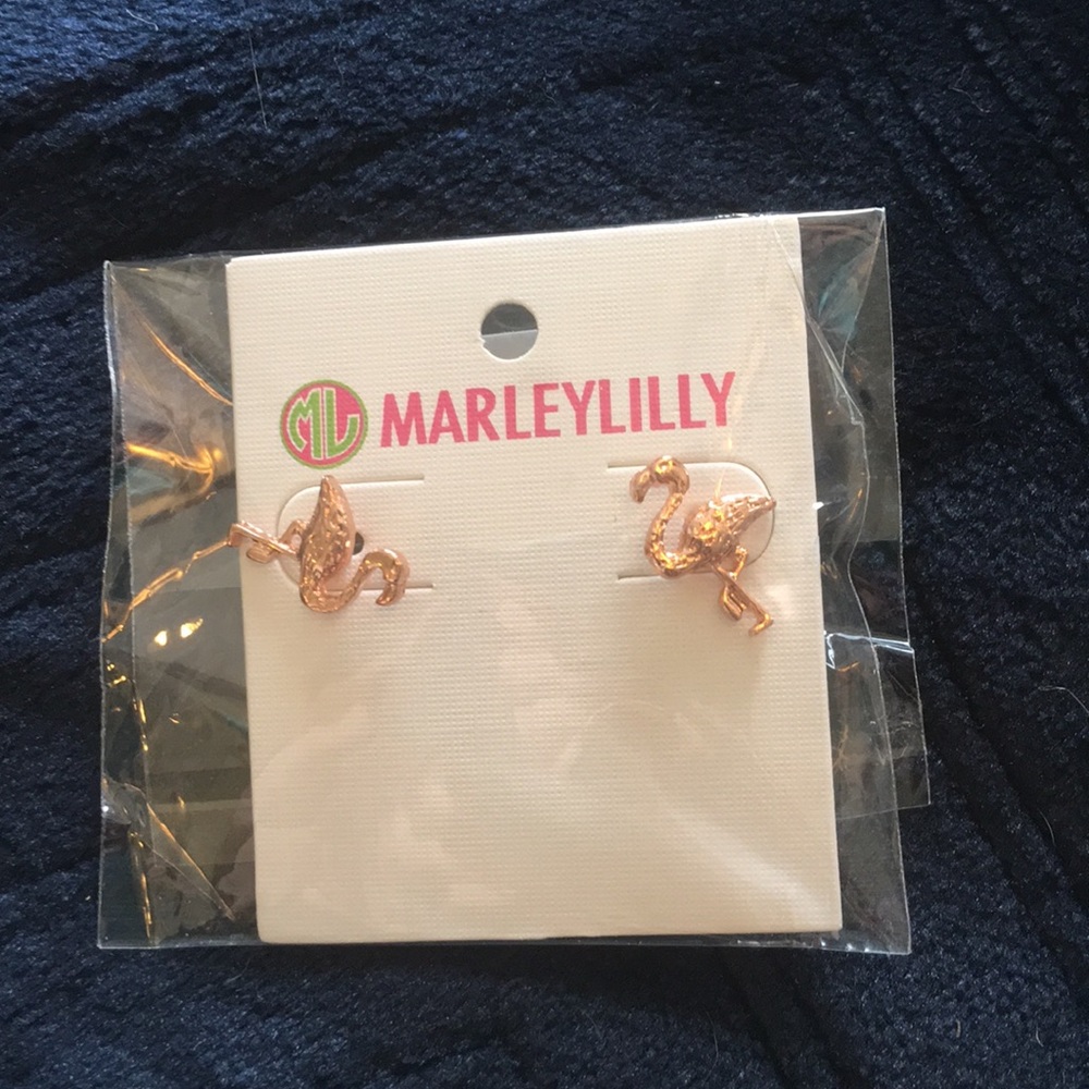 Marleylilly flamingo rose gold earrings
